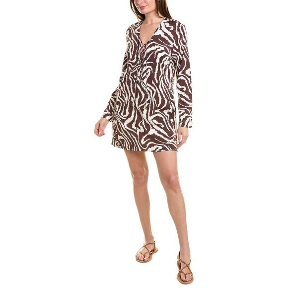 La Blanca Other - La Blanca Women's Lace Up Tunic Swimsuit Cover Up, Java//Fierce Lines, 1X